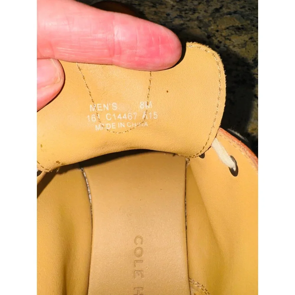 Cole Haan Glenn Cognac Leather Chukka Boots Amber Tan 8 Luxury Office City Money